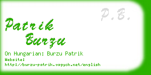 patrik burzu business card